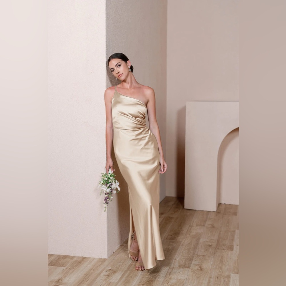 Revelry Jade Satin Dress